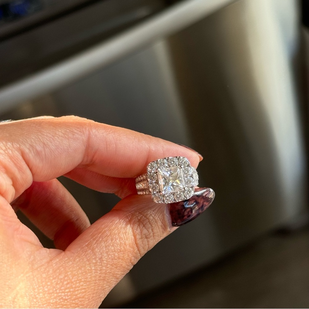 4cttw princess cut full moissanite vvs1 promise ring sz 5 - Picture 5 of 13
